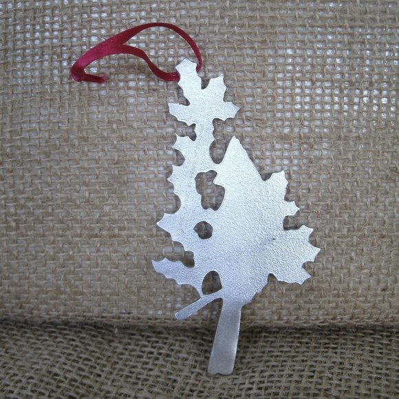 Pewter Cardinal & Holly Hanging Ornament - Picture 6 of 16